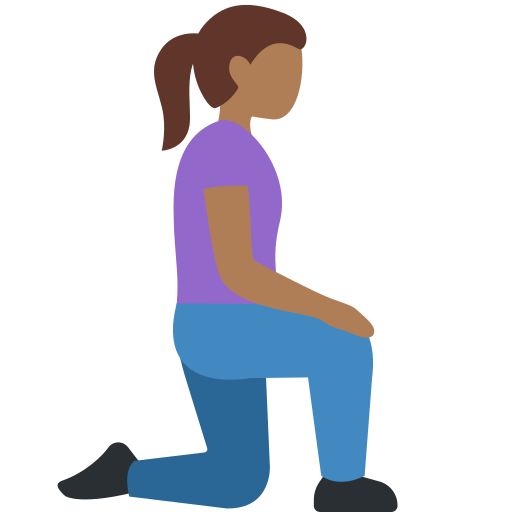 Woman Kneeling: Medium-Dark Skin Tone, Facing Right Woman Kneeling: Medium-Dark Skin Tone, Facing Right