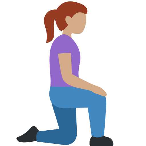 Woman Kneeling Facing Right: Medium Skin Tone Woman Kneeling Facing Right: Medium Skin Tone
