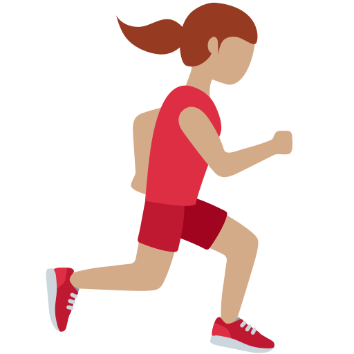Woman Running Facing Right: Medium Skin Tone Woman Running Facing Right: Medium Skin Tone