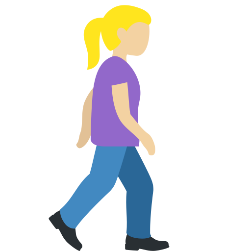 Woman Walking Facing Right: Medium-Light Skin Tone Woman Walking Facing Right: Medium-Light Skin Tone