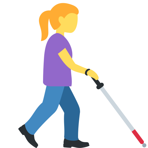 Woman with White Cane Facing Right Woman with White Cane Facing Right