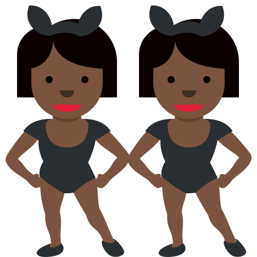 Women with Bunny Ears: Dark Skin Tone Women with Bunny Ears: Dark Skin Tone