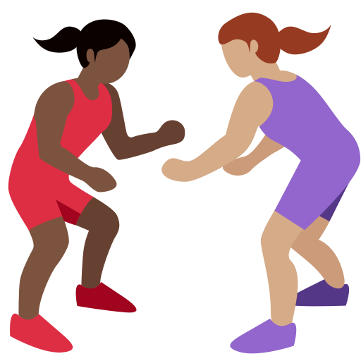 Women Wrestling: Dark Skin Tone, Medium Skin Tone Women Wrestling: Dark Skin Tone, Medium Skin Tone