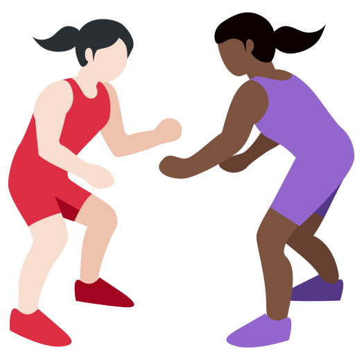 Women Wrestling: Light Skin Tone, Dark Skin Tone Women Wrestling: Light Skin Tone, Dark Skin Tone
