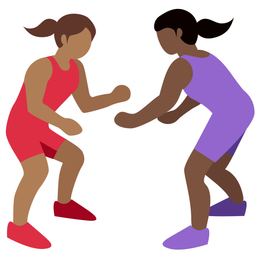 Women Wrestling: Medium-Dark Skin Tone, Dark Skin Tone Women Wrestling: Medium-Dark Skin Tone, Dark Skin Tone