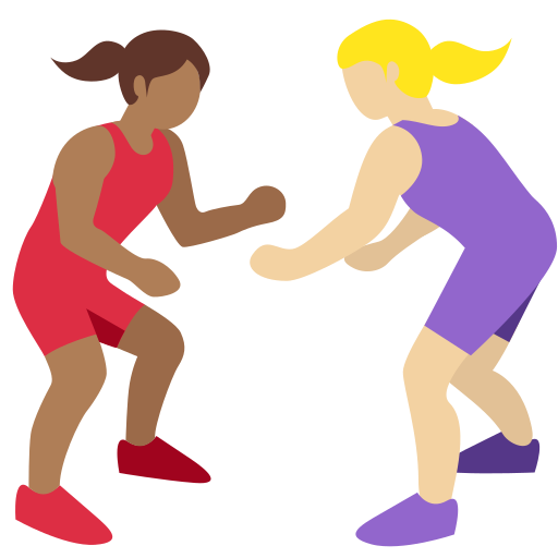 Women Wrestling: Medium-Dark Skin Tone, Medium-Light Skin Tone Women Wrestling: Medium-Dark Skin Tone, Medium-Light Skin Tone