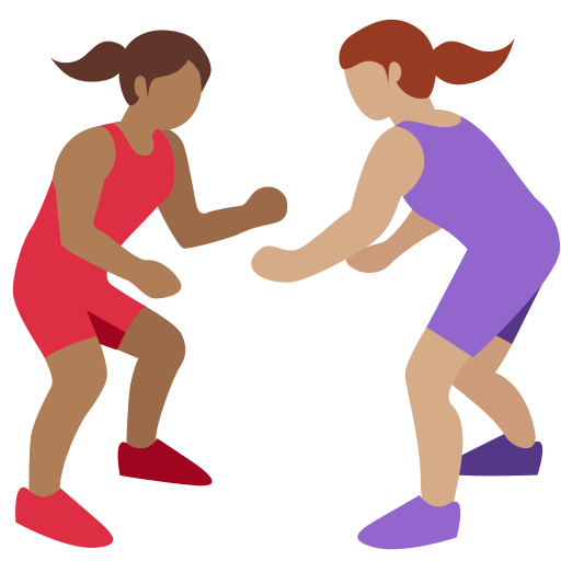 Women Wrestling: Medium-Dark Skin Tone, Medium Skin Tone Women Wrestling: Medium-Dark Skin Tone, Medium Skin Tone
