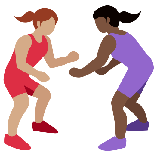 Women Wrestling: Medium Skin Tone, Dark Skin Tone Women Wrestling: Medium Skin Tone, Dark Skin Tone