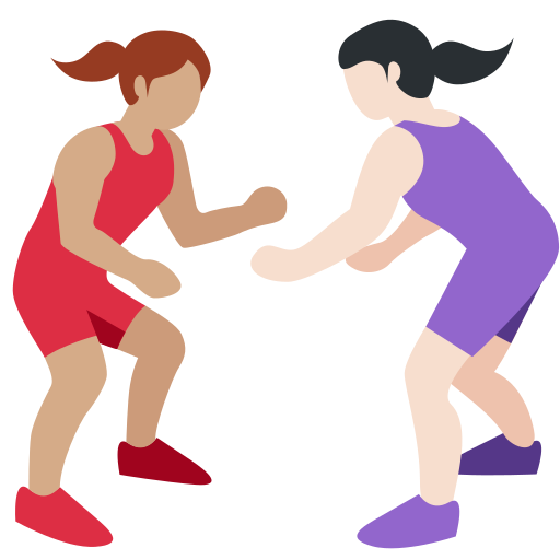 Women Wrestling: Medium Skin Tone, Light Skin Tone Women Wrestling: Medium Skin Tone, Light Skin Tone