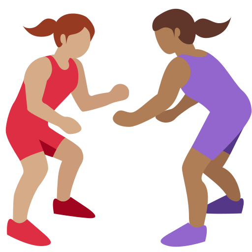 Women Wrestling: Medium Skin Tone, Medium-Dark Skin Tone Women Wrestling: Medium Skin Tone, Medium-Dark Skin Tone