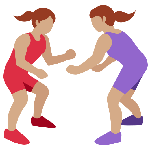Women Wrestling: Medium Skin Tone Women Wrestling: Medium Skin Tone