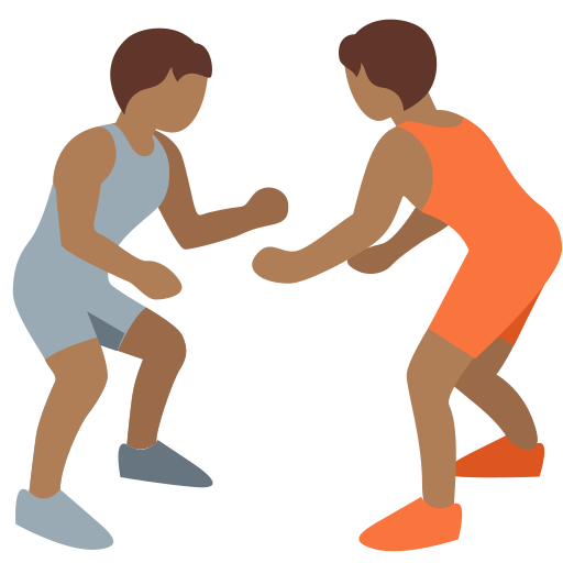 People Wrestling: Medium-Dark Skin Tone People Wrestling: Medium-Dark Skin Tone