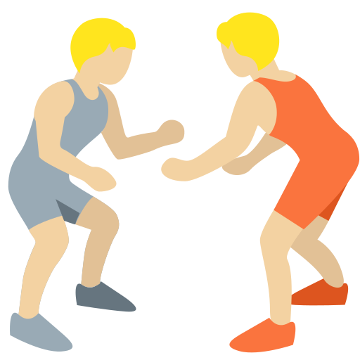 People Wrestling: Medium-Light Skin Tone People Wrestling: Medium-Light Skin Tone