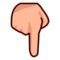 Nedåtpekande finger: Mellanljus Hudton