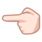Vänsterpekande finger: Ljus Hudton