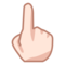 Uppåtpekande finger: Ljus Hudton