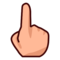 Uppåtpekande finger: Mellanljus Hudton