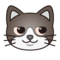 Kattansikte med snett leende