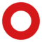 Ihålig röd cirkel
