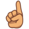 Uppåtpekande pekfinger: Mellanhudton