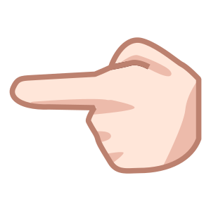 Vänsterpekande finger: Ljus Hudton