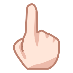 Uppåtpekande finger: Ljus Hudton