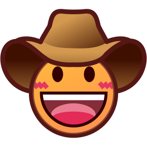 Ansikte med cowboyhatt