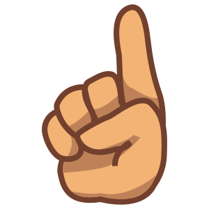 Uppåtpekande pekfinger: Mellanhudton