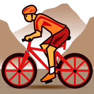 Person som cyklar på en mountainbike