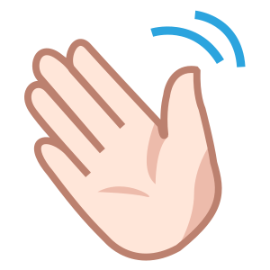 Vinkande hand: Ljus Hudton