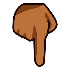 Nedåtpekande finger: Mellanmörk Hudton