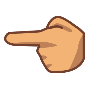 Vänsterpekande finger: Mellanhudton
