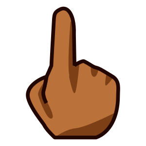 Uppåtpekande finger: Mellanmörk Hudton