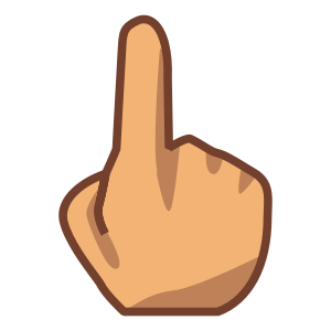 Uppåtpekande finger: Mellanhudton