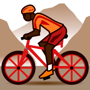Person som cyklar på en mountainbike: Mörk Hudton