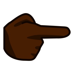 Högerpekande finger: Mörk Hudton