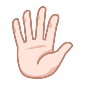 Hand med utspretade fingrar: Ljus Hudton