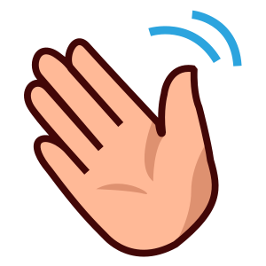 Vinkande hand: Mellanljus Hudton