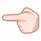 Vänsterpekande finger: Ljus Hudton