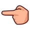 Vänsterpekande finger: Mellanljus Hudton