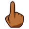 Uppåtpekande finger: Mellanmörk Hudton