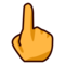 Uppåtpekande finger