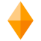 Stor orange diamantform