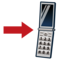 Mobiltelefon med pil