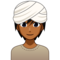 Person med turban: Mellanmörk Hudton