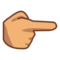 Backhand Index Pointing Right: Medium Skin Tone