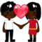 Couple with Heart: Dark Skin Tone
