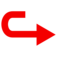 Left Arrow Curving Right