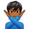 Man Gesturing No: Medium-Dark Skin Tone
