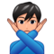Man Gesturing No: Medium-Light Skin Tone